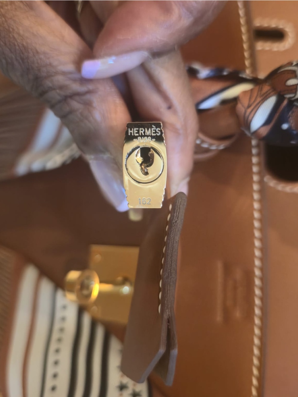 Handmade imported barenia Birkin 35 Fauve gold smooth GHW Cognac tote Italian - Picture 7 of 8